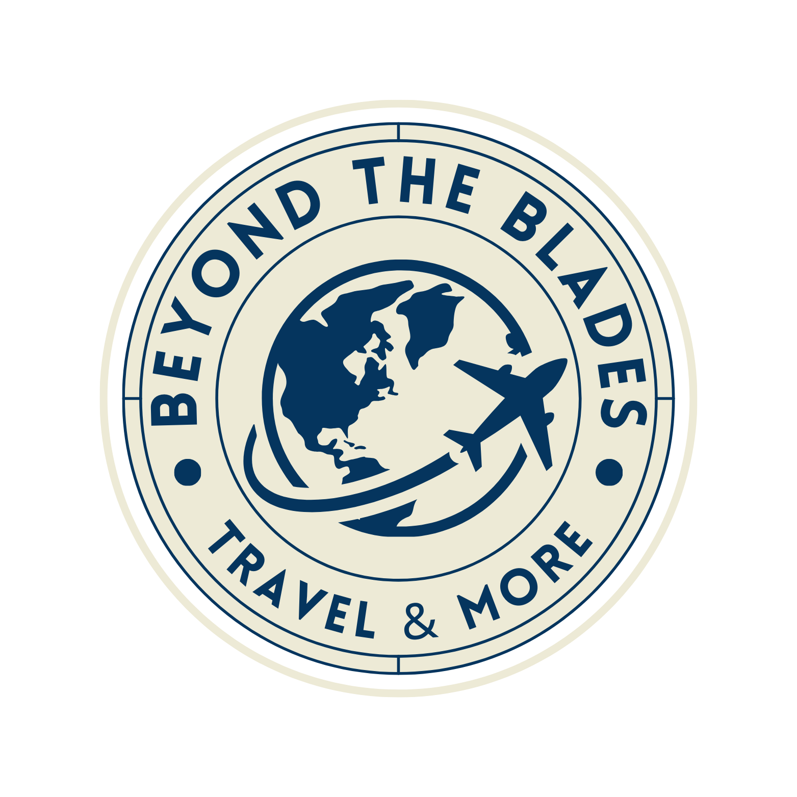 Navy Blue and Beige Simple Classic Podcast Studio Circular Logo